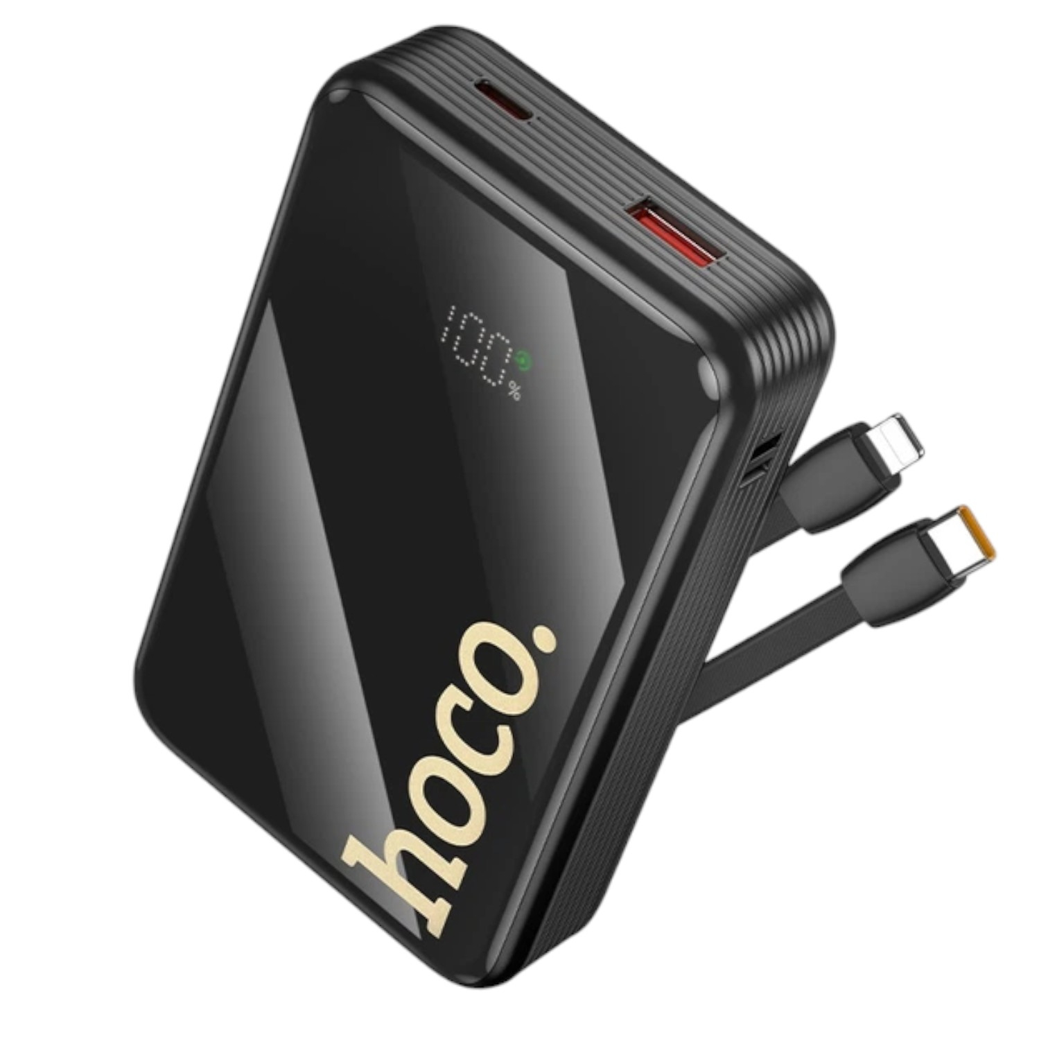 PowerBank HOCO Q37A Graceful 20000mAh PD   QC 22.5W (USB Type-C, Apple Lightning built-in cables) Black NEW 00-00017307